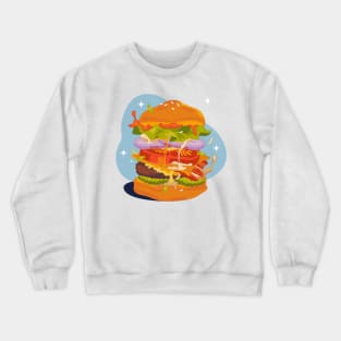 Hand Drawn Burgers Design Crewneck Sweatshirt